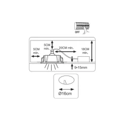 Plafonnier & Spot*Faro Spot orientable 30°, encastrable, Neu, , Ø16cm, H6cm - blanc