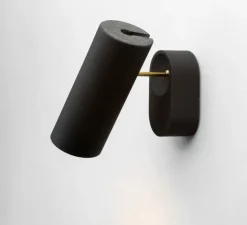 Spot ou applique en saillie, Argia, noir, Ø6,5cm, H17,5cm - Plato Design