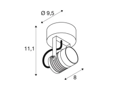 Plafonnier & Spot*SLV Spot ou applique en saillie, Led spot, , IP65, LED, 3000K, 400 lm, L8cm, H11cm - rouille