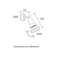 Plafonnier & Spot|Applique*Moretti Luce Spot ou applique en saillie, Azali 1521, , L9,5cm, H12cm - Cuivre laiton vieilli