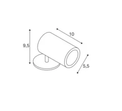 Spot ou applique en saillie, Helia S, anthracite, IP66, LED, 3000K, 440 lm, L11,5cm, H9,5cm,Ø5,5 - SLV