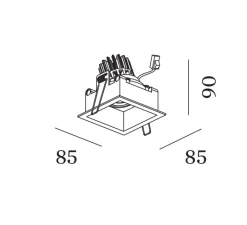 Plafonnier & Spot*Wever&Ducré Spot, Plano 1.0, , LED, dim, 3000K, 550/740 lm, Ø8,5cm, H9cm - noir