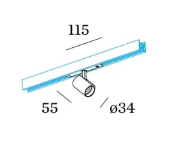 Plafonnier & Spot*Wever&Ducré Spot pour rail, Ceno on Strex 1.0, , LED, 2700K, 480 lm, L11,5cm, H5,5cm - blanc mat