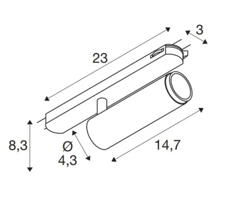 Spot pour rail, GRIP! M, noir et or, dim, LED, 2000-3000K, 1000lm, Ø4,3cm, H14,7cm - SLV