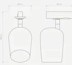 Spot pour rail, Koto Track, noir mat, Ø7,2cm, H15,3cm - Astro