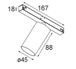 Spot pour rail, Minude Track 48V Adjustable 45 1x, noir, champagne, LED, dim, 2700K, 605 lm, Ø4,5cm, H8,8cm - Modular