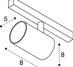 Spot pour rail, NUMINOS XS , noir, LED, dim, 2700-4000K, 640 lm, Ø5cm, H8cm - SLV
