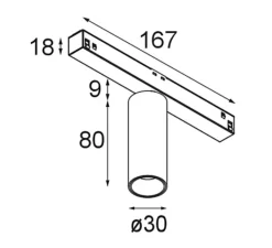 Plafonnier & Spot*Modular Spot pour rail, Nyto 30 1x, , LED, dim, 3000K, 500 lm, Ø3cm, H8cm - blanc