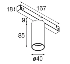 Plafonnier & Spot*Modular Spot pour rail, Nyto 40 1x, , LED, dim, 2700K, 780 lm, Ø4cm, H8,5cm - blanc