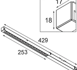 Plafonnier & Spot*Modular Spot pour rail, Pista Linear Light Track 48V 1136 1x, , LED, dim, 3000K, 1498 lm, L113,6cm, H1,8cm- blanc