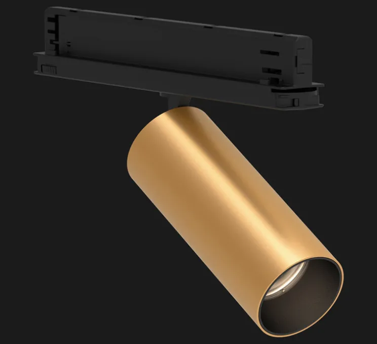 Spot pour rail, Tektus 60 3-phase, or mat, dim, LED, 3000K, 2202lm, Ø6cm, H15cm - Doxis