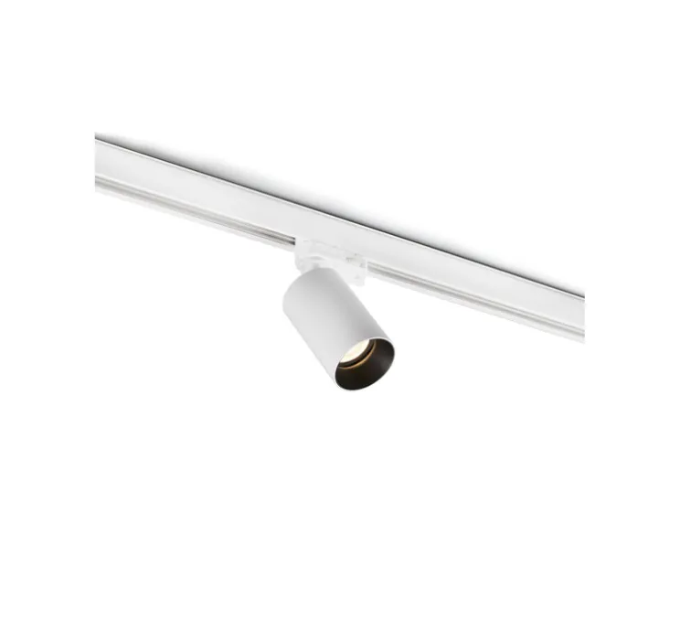 Spot, projecteur, pour rail, Stan, blanc mat, GU10, orientable, Ø6cm, H14.7cm - Faro