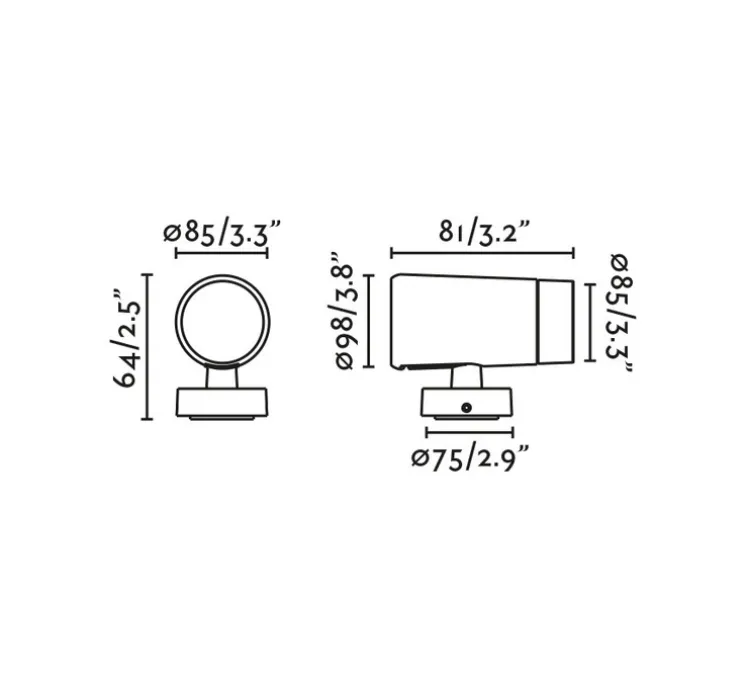 Spot, Puk 85, noir, IP65, LED, 2700K, 1888 lm, Ø9,8cm, H6,4cm - Faro