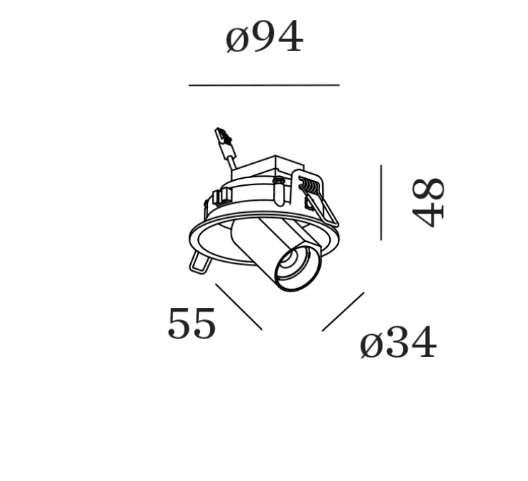 Spot semi-encastré, Bliek Round Petit 1.0 LED, blanc, LED, 2700K, 440lm, Ø3,4cm, H5,5cm - Wever&Ducré