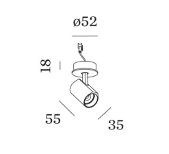 Spot semi-encastré, Ceno 1.0, blanc, LED, dim, 2700K, 530 lm, Ø3,5cm, H5,5cm - Wever&Ducré