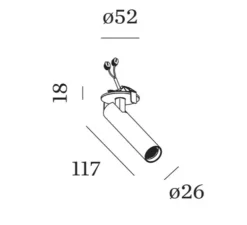 Spot semi-encastré, Match 1.0, noir, LED, dim, 2700K, 525 lm, Ø2,6cm, H11,7cm - Wever&Ducré