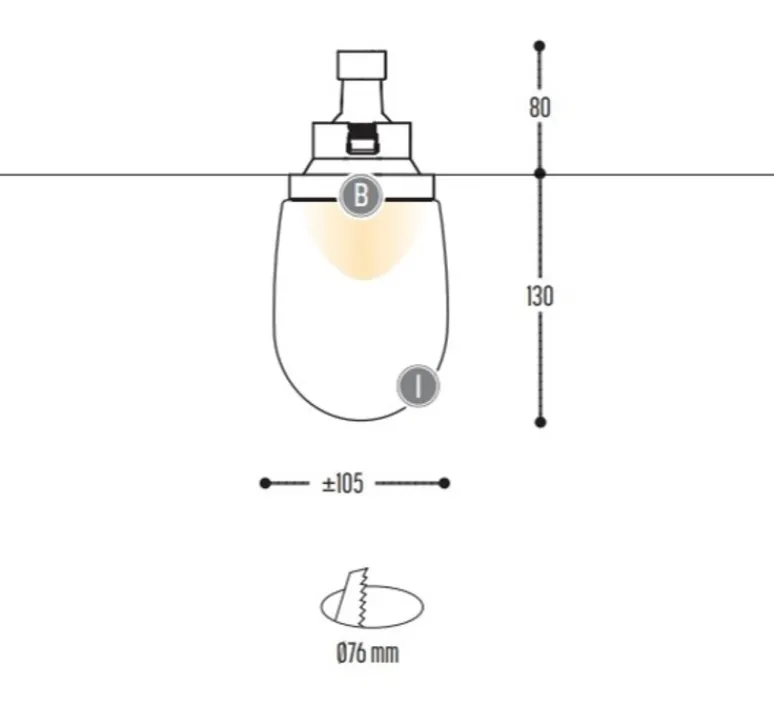 Plafonnier & Spot*DARK Spot semi-encastré, Propzz, , IP40, Ø10,5cm, H13cm - noir, verre transparent