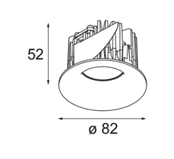 Plafonnier & Spot*Modular Spot, Smart Cake Recessed 82 1x, , LED, 2700K, 689 lm, Ø8,2cm, H5,2cm - blanc
