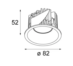 Plafonnier & Spot*Modular Spot, Smart lotis 82 LED GE, flood, 40°, , LED, 3000K, 773lm, L8,2cm, H5,2cm - blanc