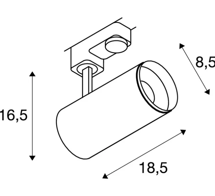 Spot sur rail, Numinos M 3PH, blanc, LED, dim, 3000K, 1800 lm, Ø18,5cm, H16,5cm - SLV