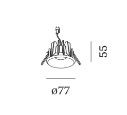 Plafonnier & Spot*Wever&Ducré Spot, Taio Round IP65 1.0 LED, , IP65, LED, 2700K, 310/425lm, Ø7,7cm, H5,5cm - or