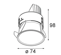 Plafonnier & Spot*Modular Spot, Thimble Recessed Adjustable 74 1x, , LED, 2700K, 591 lm, Ø7,4cm, H9,8cm - bronze