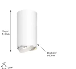 Plafonnier & Spot*Doxis Spot, Titan 140 Cone, 40°, , LED, 3000k, 1156lm, Ø8cm, H14cm - noir mat