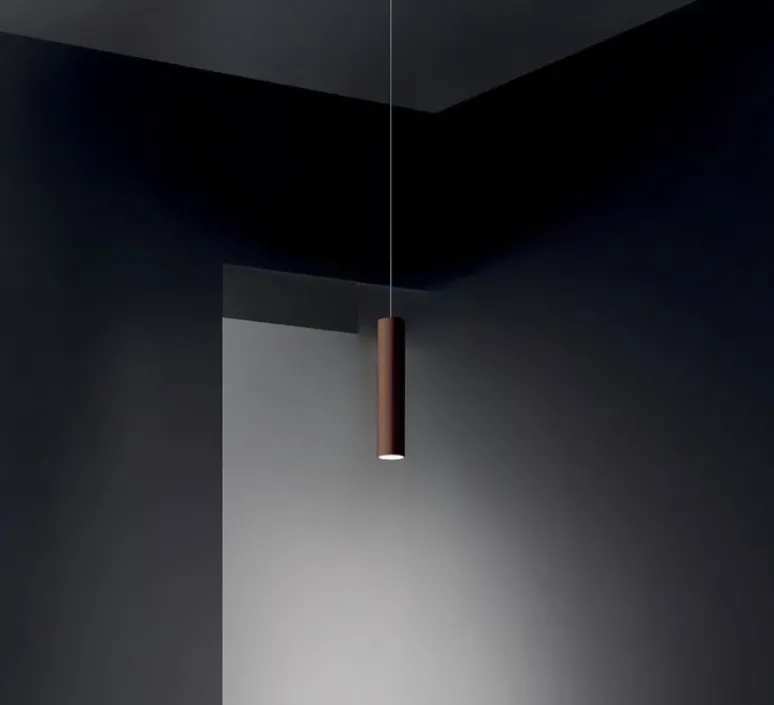 Suspension*Lodes Suspension, A-Tube small, sans rosace, cuivré, Ø6cm, H30cm - bronze