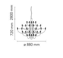 Suspension*Flos Suspension, 2097/30, , 2700K, Ø88cm, H72cm - chromé (ampoules dépolies)
