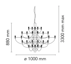 Suspension*Flos Suspension, 2097/50 Clear Bulbs , , Ø100cm, H88cm - blanc