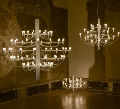 Suspension*Flos Suspension, 2097/18 Clear Bulbs , , Ø69cm, H51cm - blanc