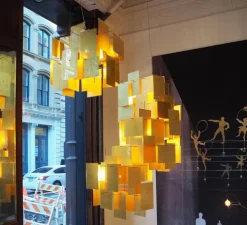 Suspension, 1000 Karat Blau 20 écrans, or, L64cm, H50cm - Ingo Maurer