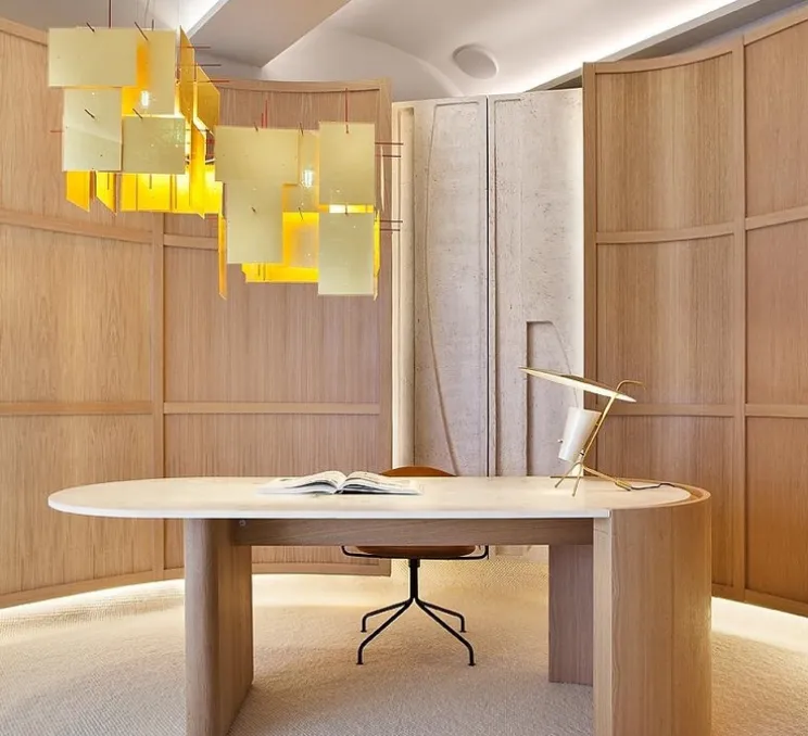 Suspension, 1000 Karat Blau 20 écrans, or, L64cm, H50cm - Ingo Maurer