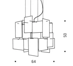 Suspension, 1000 Karat Blau 20 écrans, or, L64cm, H50cm - Ingo Maurer