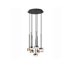 Suspension*Mantra Suspension 8 lights, Tonic, , Ø47cm, H50cm - transparent, chrome, bronze et cuivre