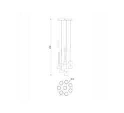 Suspension*Mantra Suspension 8 lights, Tonic, , Ø47cm, H50cm - transparent, chrome, bronze et cuivre