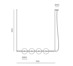 Suspension*Aromas del Campo Suspension, Abbacus, , L126,5cm, H20cm - laiton mat