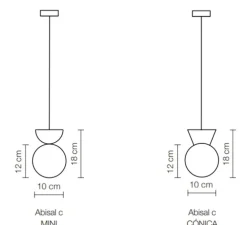 Suspension, Abisal C Mini, albâtre, beige, Ø12cm, H18cm - Luxcambra