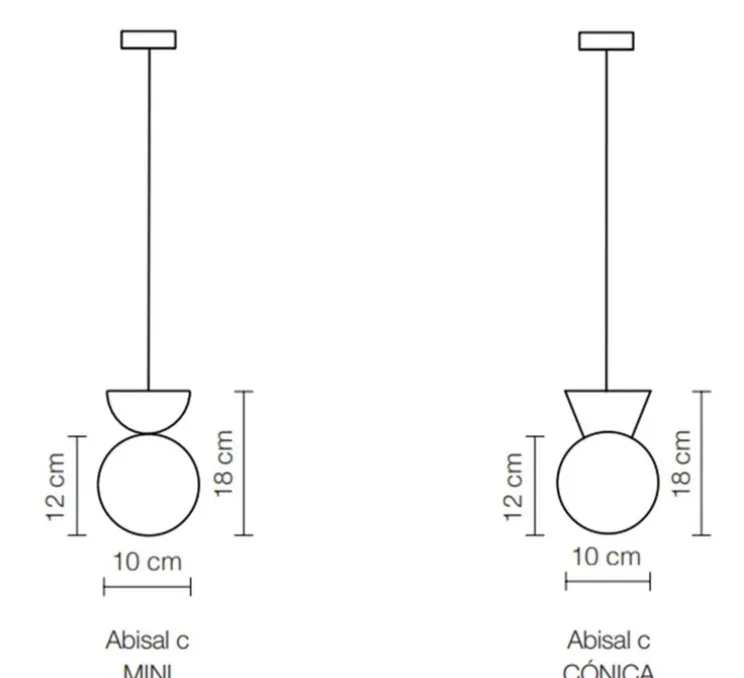 Suspension, Abisal C Mini, albâtre, beige, Ø12cm, H18cm - Luxcambra