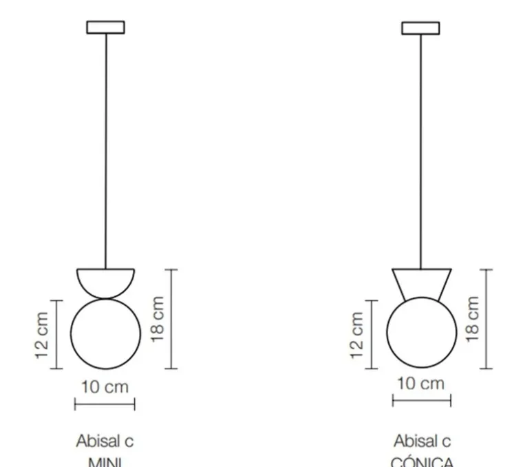 Suspension, Abisal C Mini, albâtre, terracotta, Ø12cm, H18cm - Luxcambra