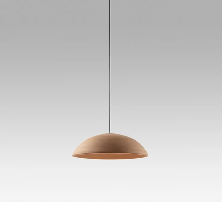 Suspension, Absidiola C plato, directe, terracotta naturel, LED, 2700K, 420 lm, L20cm, H6cm - Luxcambra