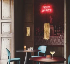 Suspension, Accordéon vertical, or, Ø11cm, H30cm - Slamp