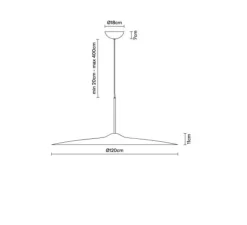 Suspension accoustique, Acustica F58, Béton, IP40, LED, dim, 2700K, 1604 lm, Ø120cm, H11cm - Fabbian