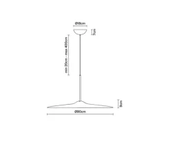 Suspension accoustique, Acustica F58, Vert d'eau, IP40, LED, dim, 2700K, 2054 lm, Ø90cm, H9cm - Fabbian
