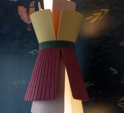 Suspension accoustique, Rhapsodie, Jaune soleil, Rouge grenat, Brume rose, Ø64cm, H131cm - DesignHeure