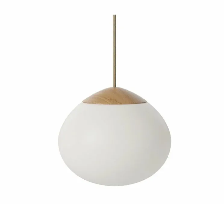 Suspension, Acorn, bois, blanc, Ø41cm, H35cm - Bolia