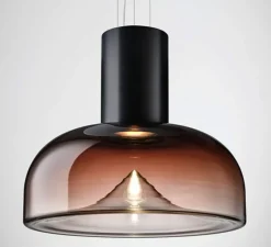 Suspension*LEUCOS Suspension, Aella S 54 L , , LED, dim, 2700K, 3808 lm, Ø54cm, H46,2cm - Noir et bordeaux nuancé