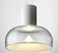 Suspension*LEUCOS Suspension, Aella S 54 L, blanc, LED, dim, 2700K, 3808 lm, Ø54cm, H46,2cm - blanc et transparent