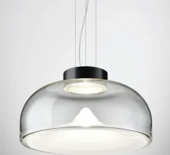 Suspension*LEUCOS Suspension, Aella S 54, noir, LED, dim, 2700K, 3808 lm, Ø54cm, H29,2cm - noir, transparent