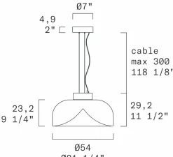 Suspension*LEUCOS Suspension, Aella S 54, noir, LED, dim, 2700K, 3808 lm, Ø54cm, H29,2cm - noir, transparent